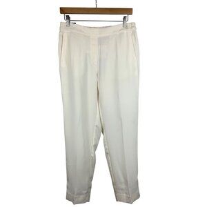 J.Crew Jamie Pants Womens Size 8 Ivory Polyester Elastic Waistband